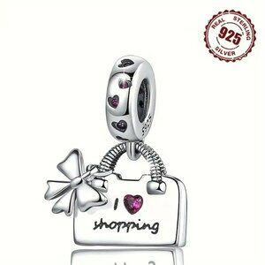 Shopping Bag Charm With Bow & Heart Accents (SKU # 3052)